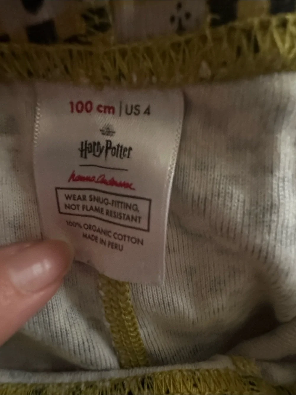 Hanna Andersson Harry Potter Hufflepuff Kids Girls Yellow Black Pajama Pants 10